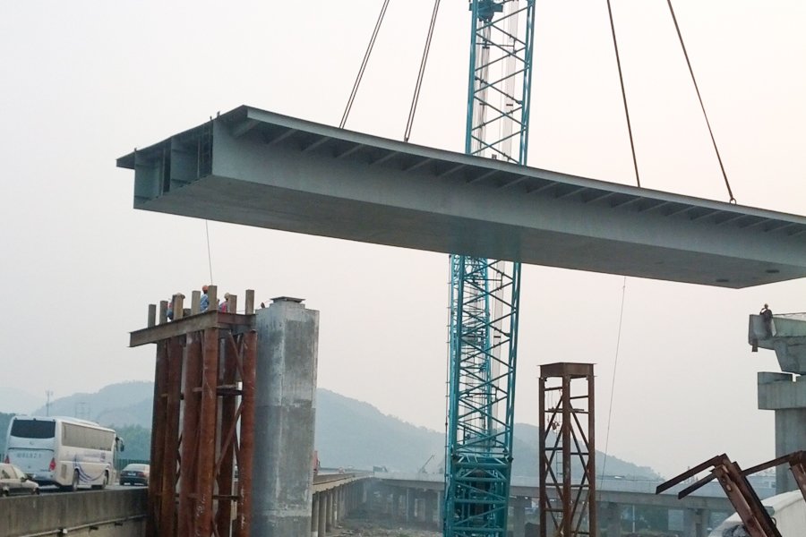 Steel Box Girder Bridge på motorveien som krysser seksjonen fra Chuanshan til Haosifang, Ningbo